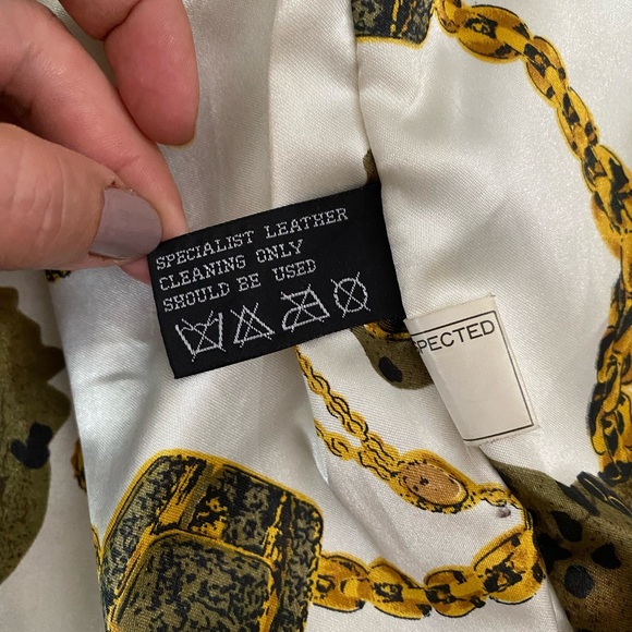 Pelle STUNNING Vintage LUXE Fur & Leather Parka Ivory Women’s size S Oversized - Picture 10 of 16